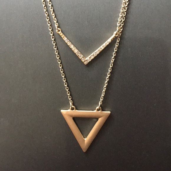 Jewelry - Gold Triangle/Chevron Necklace Duo